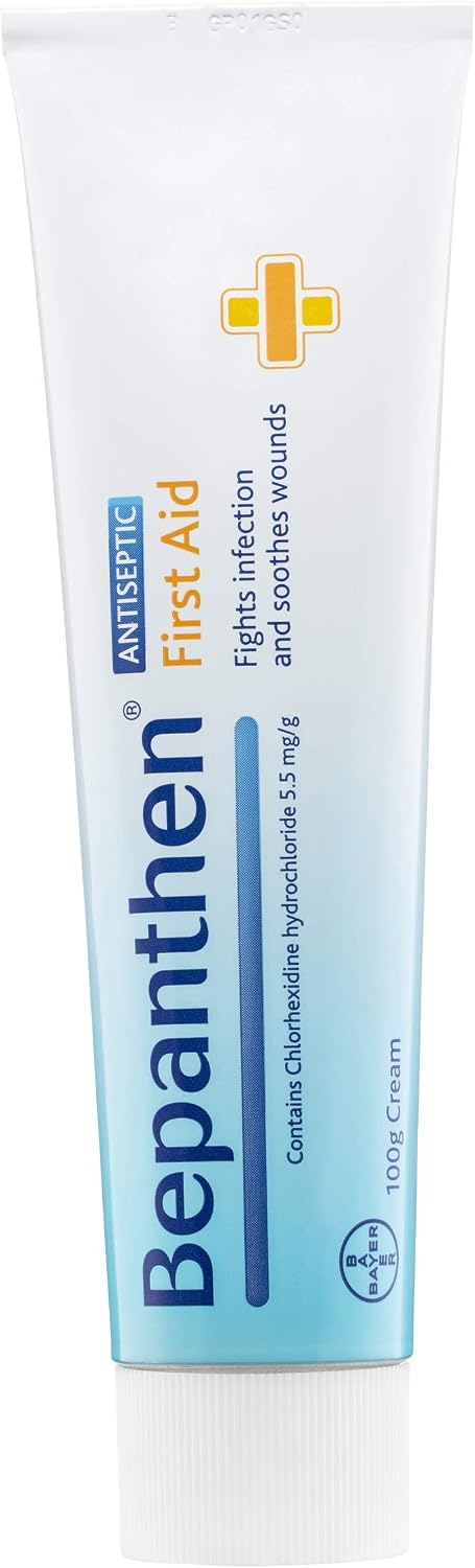 Bepanthen First Aid Cream for Effective for the Treatment and Prevention of Infection in Minor Cuts, Wounds, Abrasions, Insect Bites And Minor Burns, 100 g