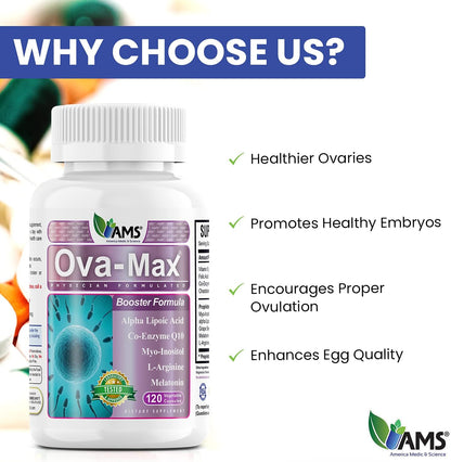 America Medic & Science OVA-Max Prenatal Vitamins for Women (120 Capsules) and Preconception Plus (180 Capsules)