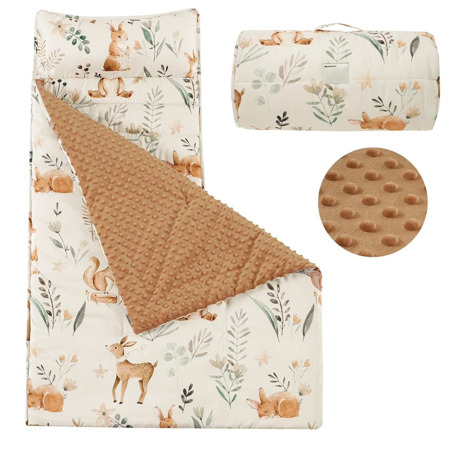 PHF Toddler Nap Mat with Removable Pillow and Minky Blanket, Rollup Design Kids Sleeping Mat, Slumber Bags for Boys, 55"x23" Toddler Sleeping Bag for Daycare Preschool Travel Camping, Space