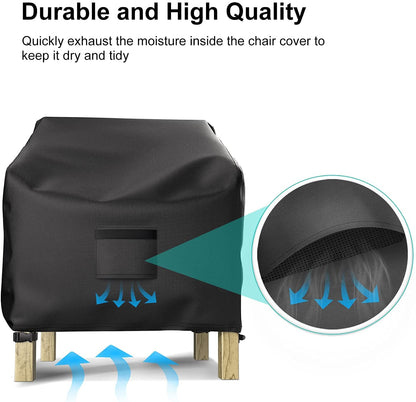 Patio Chair Covers for Outdoor Furniture Waterproof 2 Pack, Lawn Chair Covers 600D Heavy Duty Oxford Cloth, Large Covers for Lounge Lawn Deep Seat 38" W x 31" D x 29" H-Brown