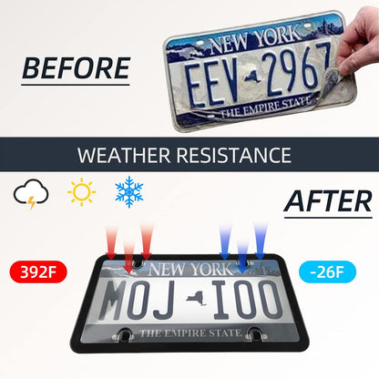 2er Pack Auto Getönte Nummernschildabdeckungen Rahmen Schild Combo - Unzerbrechliche Getönte Nummernschildabdeckung Passend für Alle Standard US-Kennzeichen, Blasen-Design Nummernschildhalter mit Schrauben & Kappen (Schwarz)