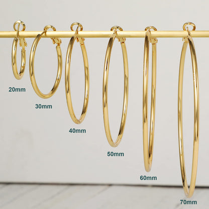 Große Gold Creolen für Frauen, Hypoallergene Dünne Gold Creolen, Sterling Silber Creolen für Damen, Extra Große, Mittelgroße, Große Creolen