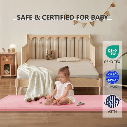 Huloo Sleep Ultra Soft Baby Spielmatte für den Boden, 3,3 cm dicke Elasti-Foam 127x127 cm Laufgittermatte für Kleinkinder, rutschfeste Rückseite, sicher zum Krabbeln und für die Bauchlage, Tatami-Stil (Dunkelgrau)