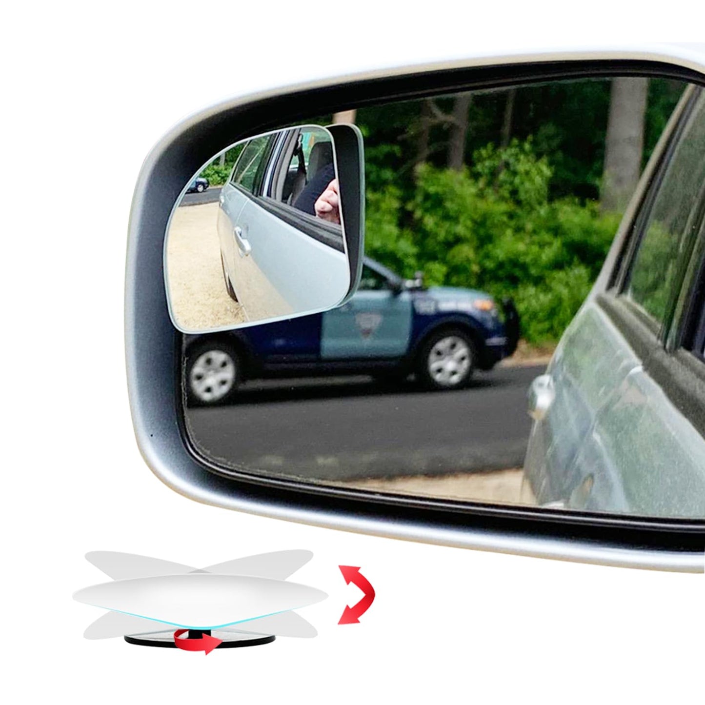 Ampper Blind Spot Mirror, 2" Round HD Glass Frameless Convex Rear View Mirror, Pack of 2