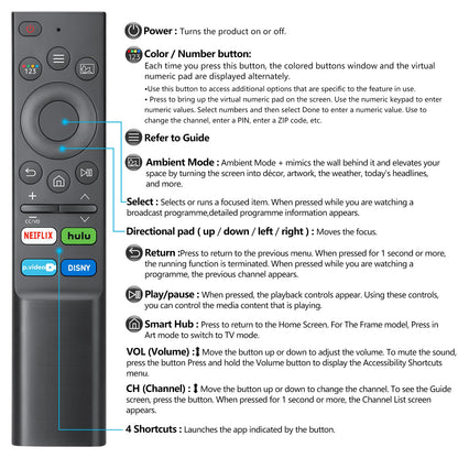 【Pack of 2】 Universal for Samsung-Smart-TV-Remote-Control Replacement for 2016-2026 All Samsung TVs