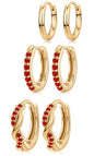 Inerney 14K Gold Plated Huggie Hoop Earrings for Women, Small Sterling Silver Earring Set Hypoallergenic Cartilage Helix Stacks, Mini Dainty Cute Trendy Birthstone Jewelry Gift for Multiple Piercings