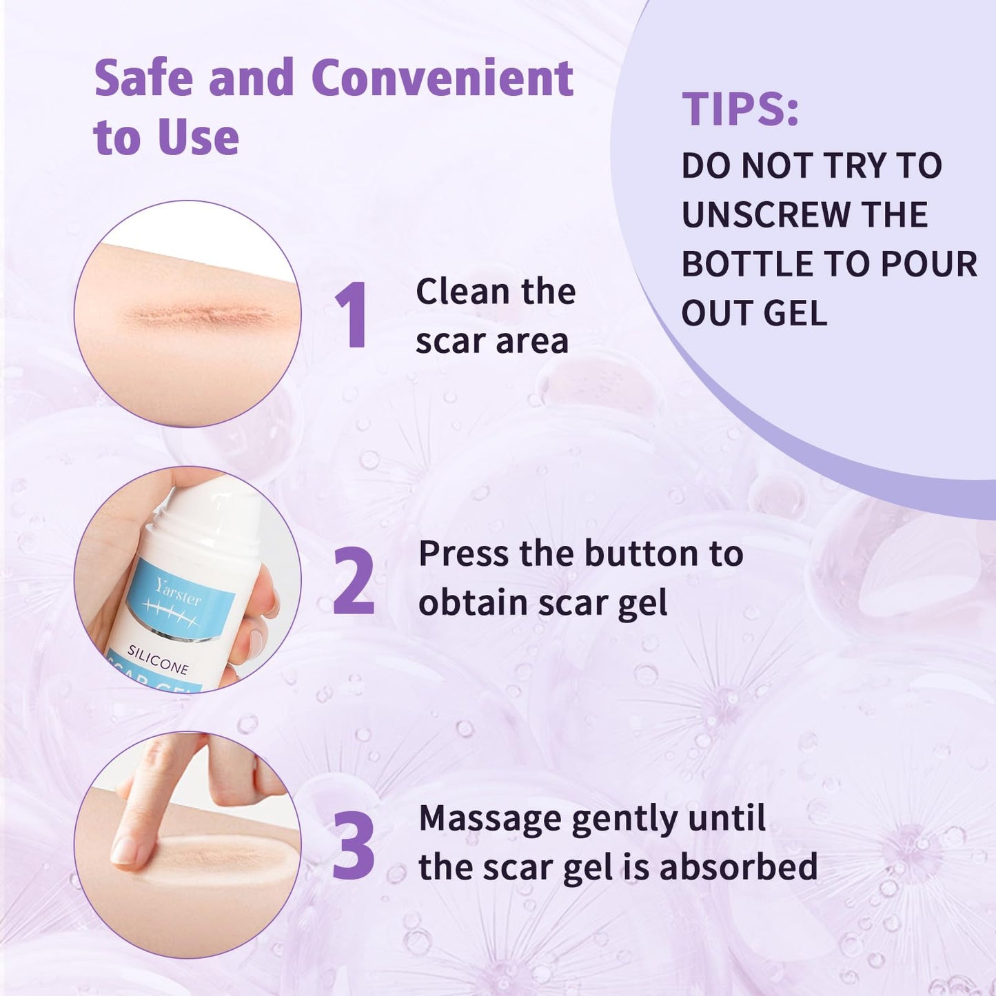 Medical Grade Silicone Scar Gel - Advanced Scar Removal Cream & Scar Treatment for Surgical, C-Section, Hypertrophic & Acne Scars - 1.7oz
