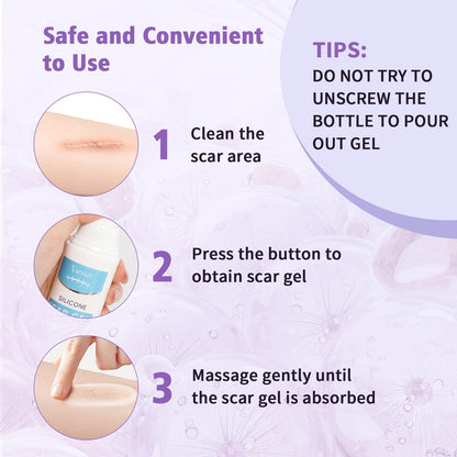 Medical Grade Silicone Scar Gel - Advanced Scar Removal Cream & Scar Treatment for Surgical, C-Section, Hypertrophic & Acne Scars - 1.7oz