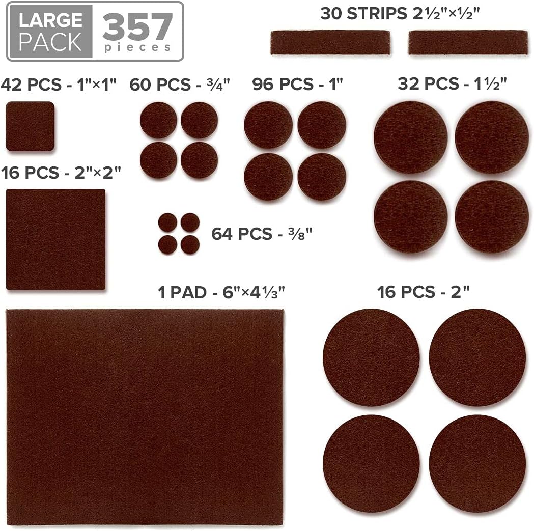 Felt Pads X-PROTECTOR - Giant 235 Pack Premium Furniture Pads. Huge Quantity Felt Furniture Pads Wood Floor Protectors for Furniture Feet – Best Hardwood Floor Protectors. Protect Your Wood Floors!