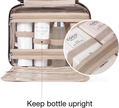BAGSMART Kulturbeutel Reise-Organizer mit Aufhängehaken, wasserdichte Make-up-Kosmetiktasche für Zubehör, Shampoo, Standardbehälter, Toilettenartikel