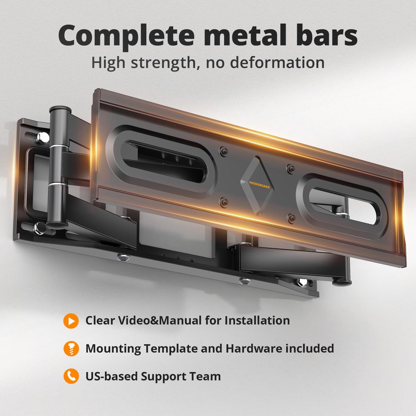 IWORKBOARD 55 65 75 85 inch Tilting TV Wall Mount for 32-90 '' TVs, Low Profile TV Mount Bracket, Safe Lock & Quick Release, Max VESA 600x400mm, 24 inch Studs,132 lbs, Fit Most 55+ 75+ 85+ 86 TVs