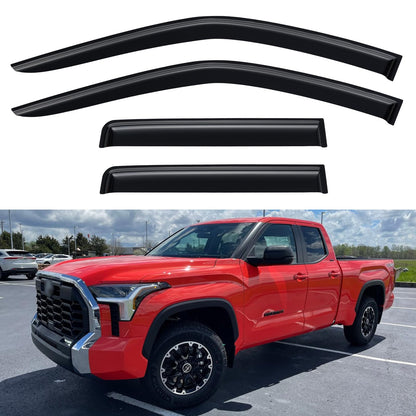 Window Visors Rain Guards for 2015-2026 Ford F150 SuperCrew & 2017-2026 F-150 Raptor F250 F350 F450 F550 Super Duty Crew Cab, Out-Channel Window Vent Deflectors Visors Shades Protectors
