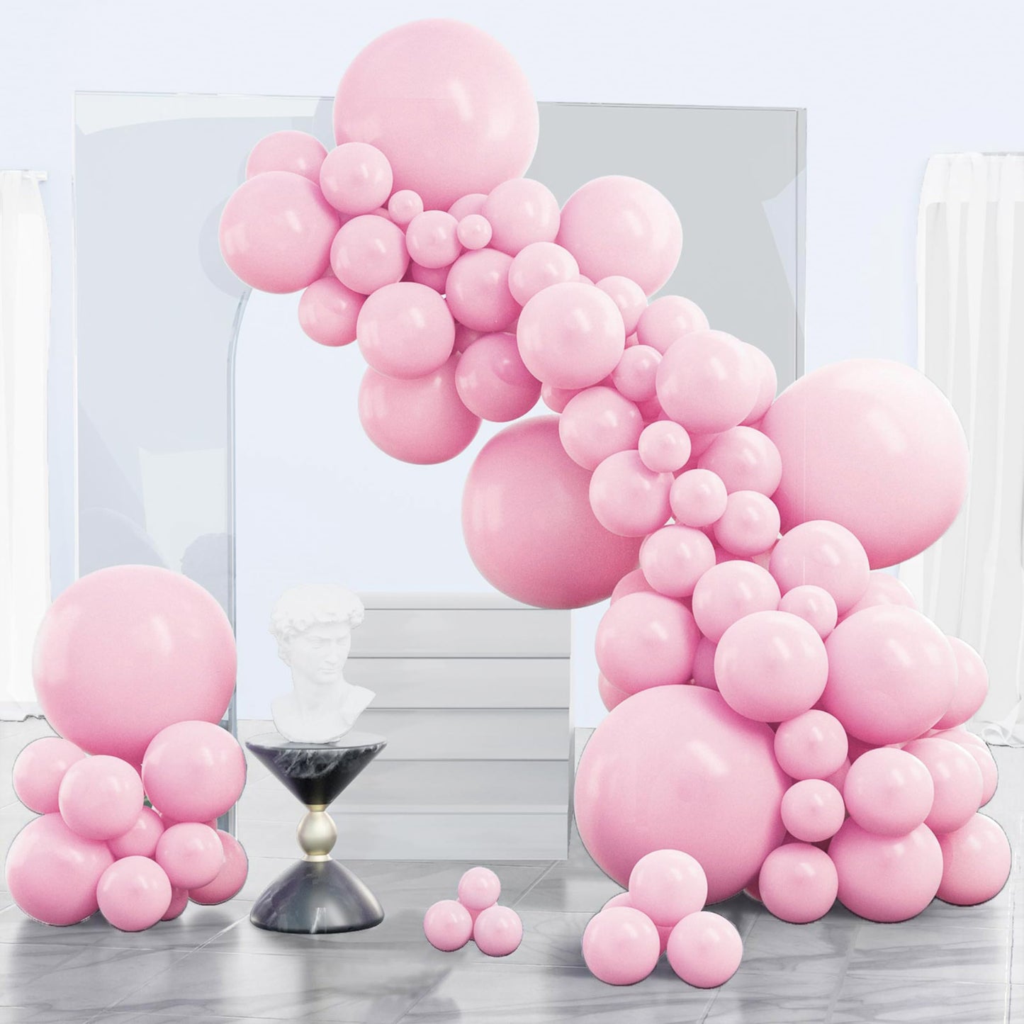 PartyWoo White Balloons 140 pcs Different Sizes of 18 12 10 5 Inch White Balloons Arch Kit Garland for Wedding Baby Shower Birthday Bridal Shower Graduation Engagement Party Decorations White-Y13
