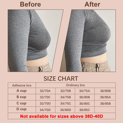 Klebende Push-up-BHs ohne Träger für Damen, wiederverwendbar, unsichtbar, mit Nippelabdeckungen