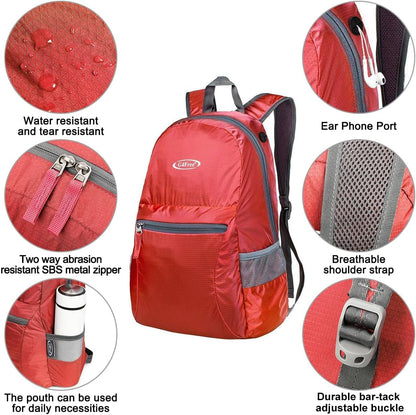 G4Free 20L Lightweight Packable Backpack Foldable Travel Hiking Daypack for Men and Women