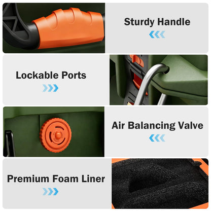 IP67 Waterproof Case for Starlink Mini, Hard Carrying Case for Starlink Mini Dish with Precision Cut Foam, Shockproof Travel Bag for Camping, RV, Hiking, Green