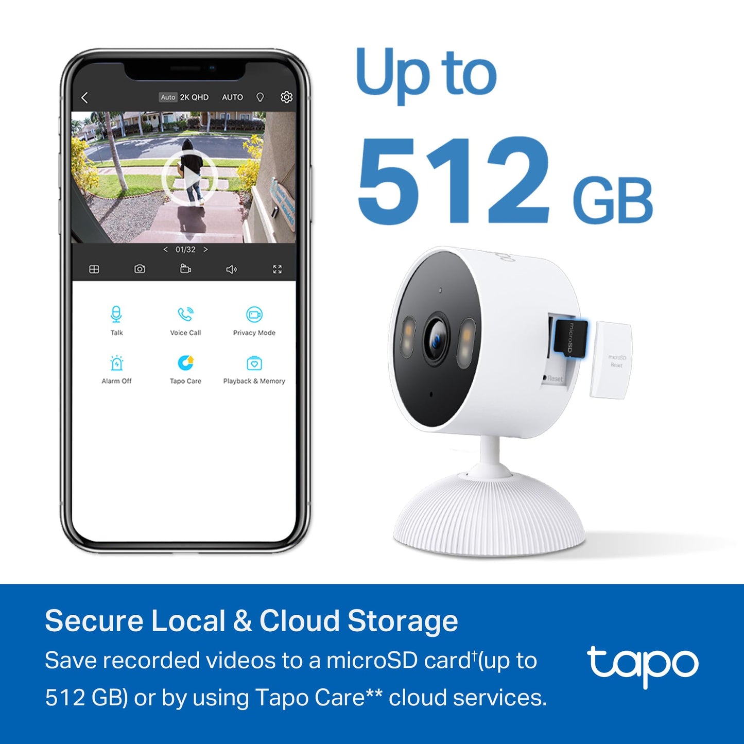 Tapo 1080P Indoor Wired Security Camera - Works as a Baby Monitor & Pet Camera, Motion Detection, 2-Way Audio, Siren, Night Vision, Subscription-Free Local Storage or Optional Cloud, C101