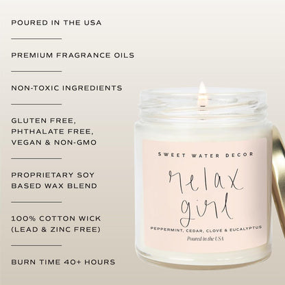 Sweet Water Decor Relax Girl Candle: A Soothing Retreat for Your Home