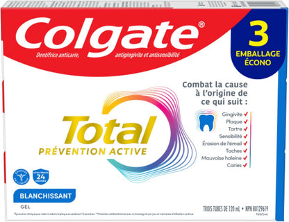 Colgate Total Zahnpasta, Clean Mint, 3 x 120 ml