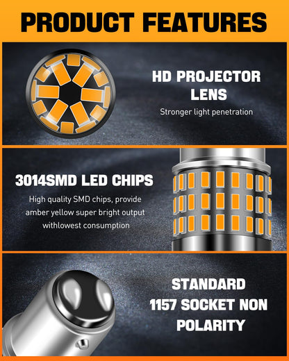 LUYED 3157 LED Bulbs Reverse Light Xenon White 1800 Lumens Super Bright 78 SMD 3056 3156 3057 4157 LED Bulbs,Used for Back Up Reverse Lights,Brake Lights,Tail Lights,Turn Signal Lights,Pack of 2