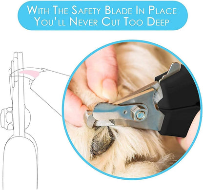 Candure Dog Nail Clippers and Trimmer with Safety Guard to Avoid Over-Cutting Toe Nails- Professional Grooming Razor Edge Blades Pet Nail Clipper with Free Nail File for Small Medium Large Breeds