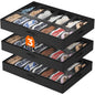 Lifewit Under Bed Shoe Storage Organizer 2 Pack(12 Shoes Cells), 4.3 Inches Profile Fabric Shoes Container Box with Clear Cover, Foldable Storage Bag with 2 Handles, Fits 12 to 24 Pairs
