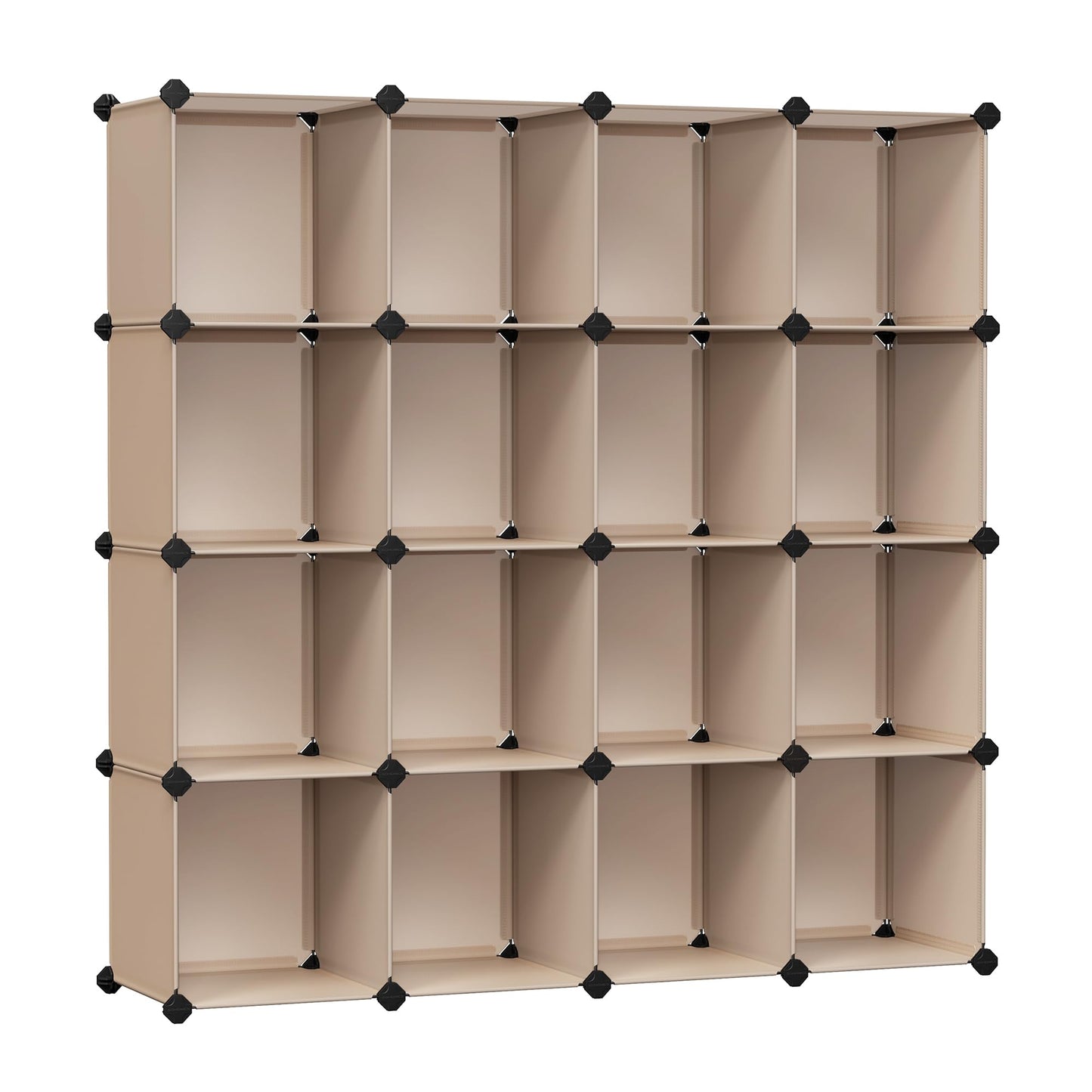 SONGMICS Cube Storage Organizer, Set of 16 Plastic Cubes, Closet Organizers and Storage, Room Organization, Bedroom Living Room, 12.2 x 48.4 x 48.4 Inches, Rustic Brown ULPC442A01