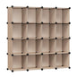 SONGMICS Cube Storage Organizer, Set of 16 Plastic Cubes, Closet Organizers and Storage, Room Organization, Bedroom Living Room, 12.2 x 48.4 x 48.4 Inches, Rustic Brown ULPC442A01