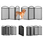 SNUOWU 4 Panels Full Matel Freestanding Dog Gates with Door, 96"Extra Wide 36"Tall Free Standing Dog Pet Gate for Indoor & Outdoor. Foldable Pet Fences for Doorways, House, Stairs, Porch, Deck, Yard