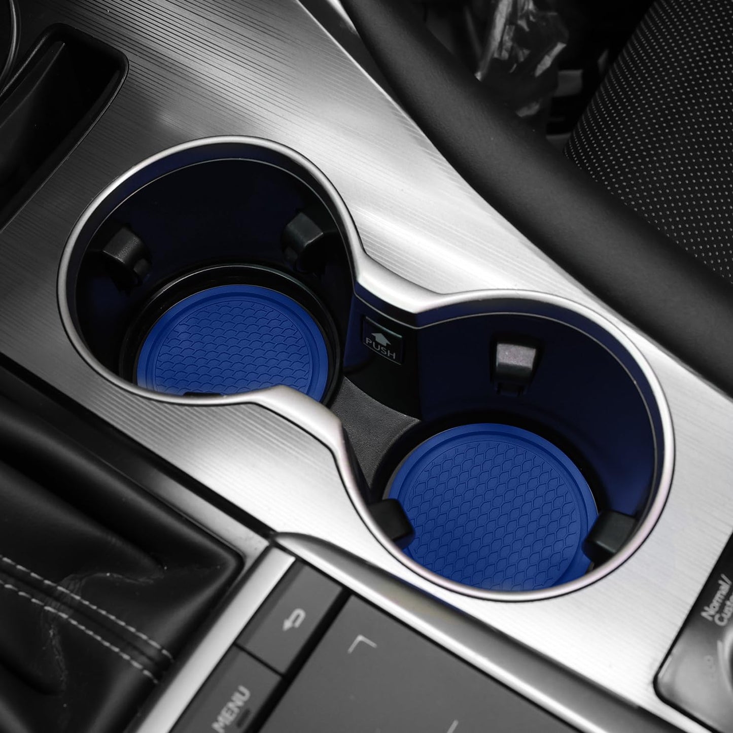 SINGARO Auto-Becheruntersetzer, 4 Stück universelle rutschfeste Becherhalter, in Ornamente eingebettete Untersetzer, Auto-Interieur-Zubehör, Schwarz