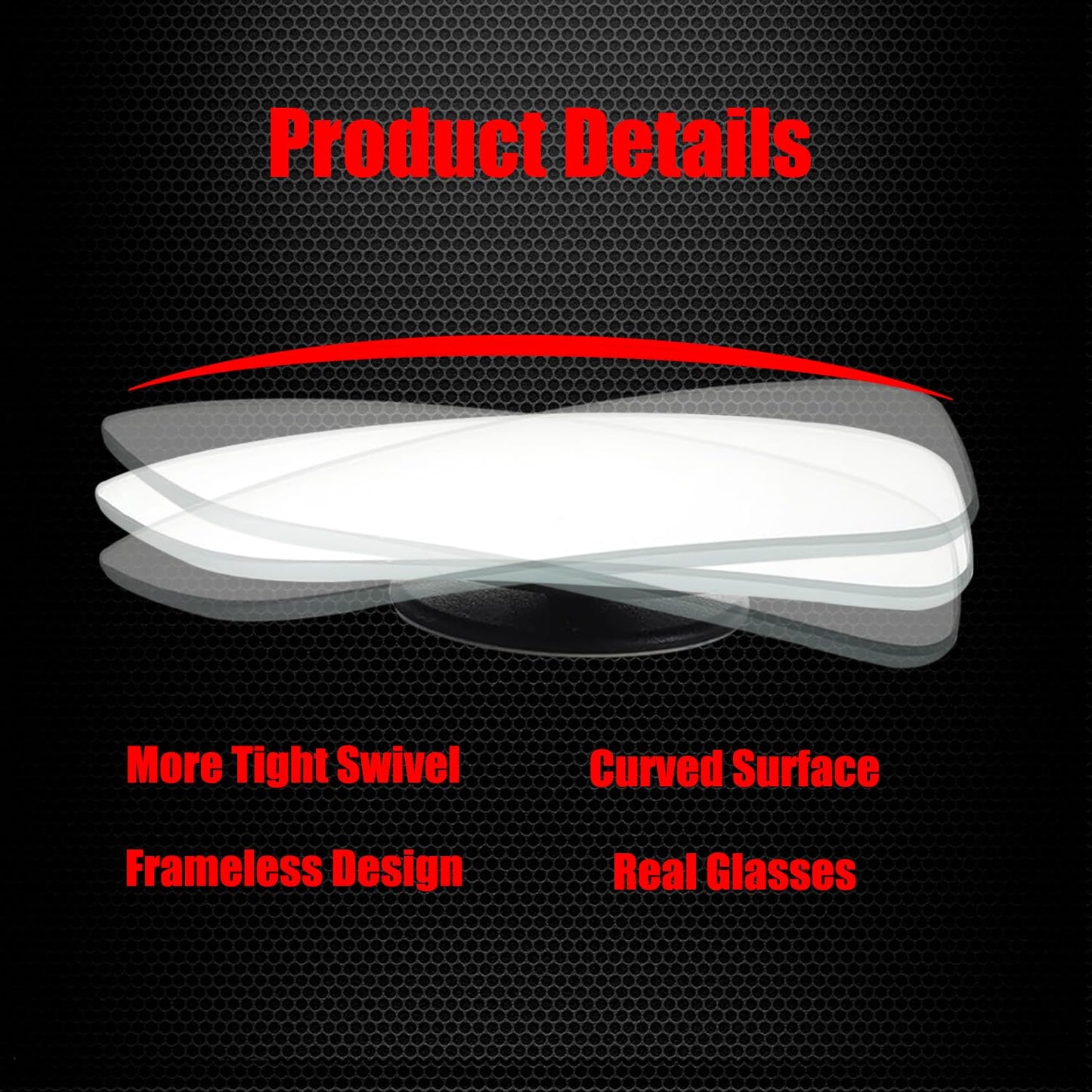 Ampper Blind Spot Mirror, 2" Round HD Glass Frameless Convex Rear View Mirror, Pack of 2