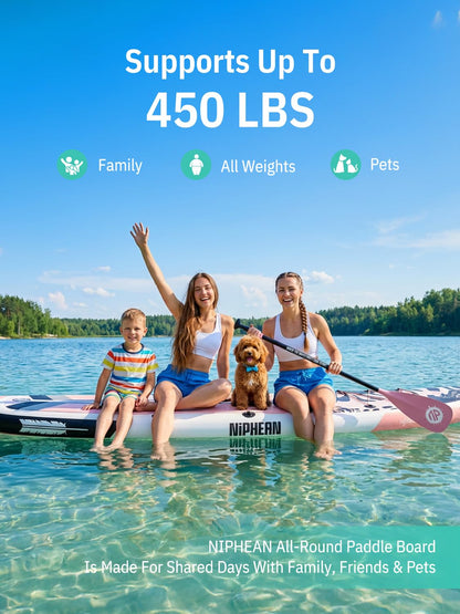 Niphean Inflatable Stand Up Paddle Board with SUP Accessories, Anti-Slip EVA Deck, 10’6’’ Inflatable Paddle Boards for Adults & Youth of All Skill Levels