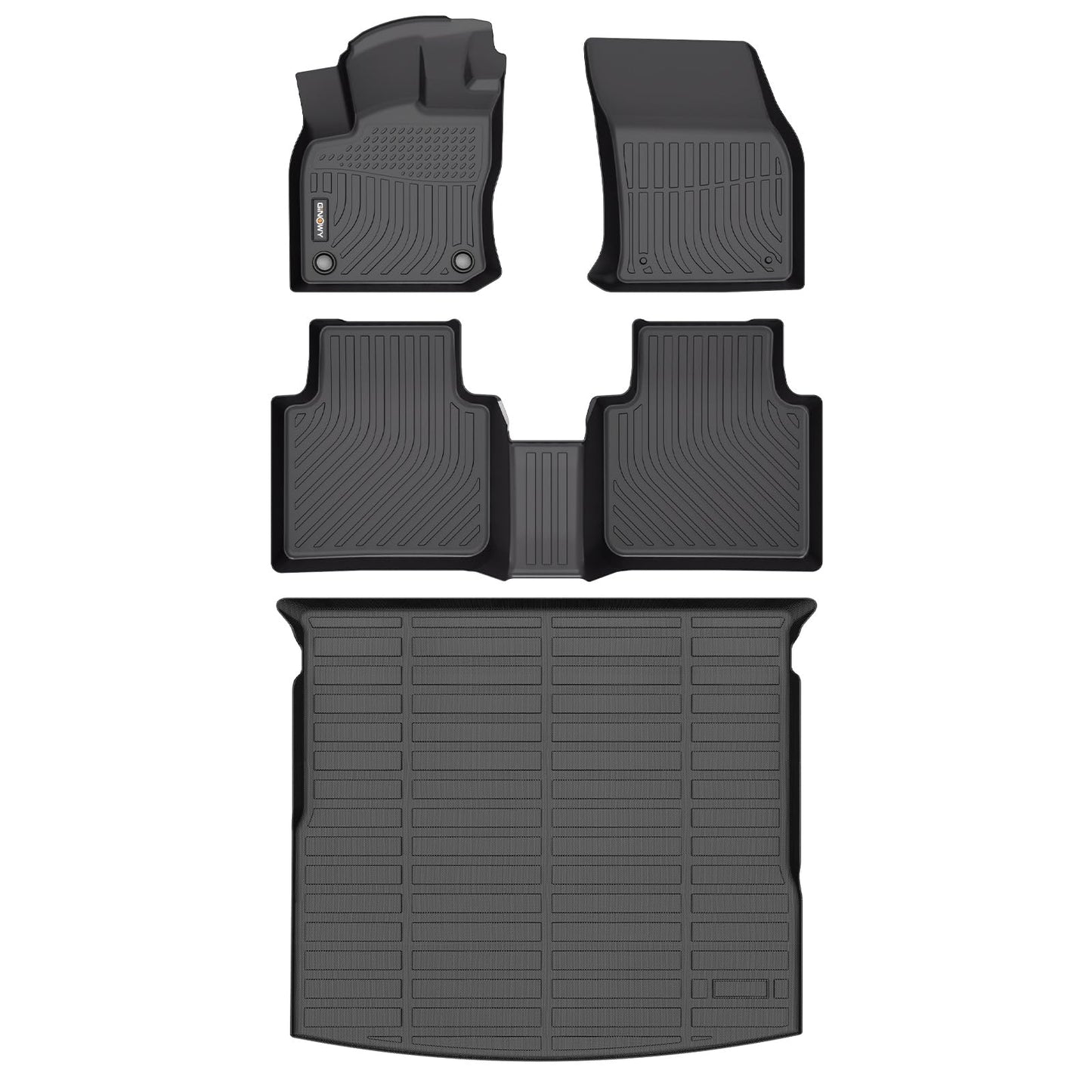 GINOWY-Floor Mats for Toyota 4Runner 1996-2002,1st+2nd Row,TPE All Weather Car Mats Custom Fit Rubber Floor Liners Car Accessories for Toyota 4Runner