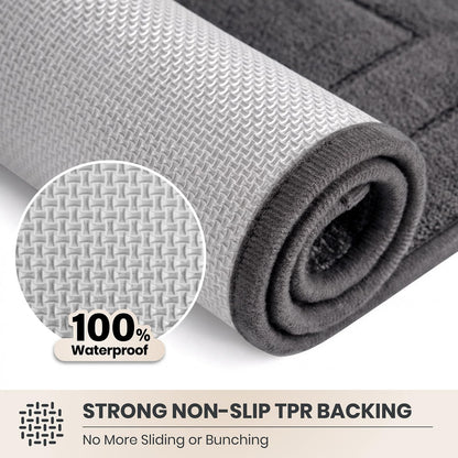PURRUGS Dirt Trapping Door Mat 32" x 70", Non-Slip/Skid Machine Washable Entryway Rug, Dog Doormat, Super Absorbent Welcome Mat for Muddy Wet Shoes and Paws, Grayish Brown