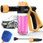 Car Wash Foam Gun for Garden Hose, Foam Cannon Car Wash Kit with Microfiber Wash Mitt, 50% More Water Pressure Nozzle & 3 Spray Modes, Hose Foam Blaster for Cars, Trucks, RV, Motorcycle Cleaning