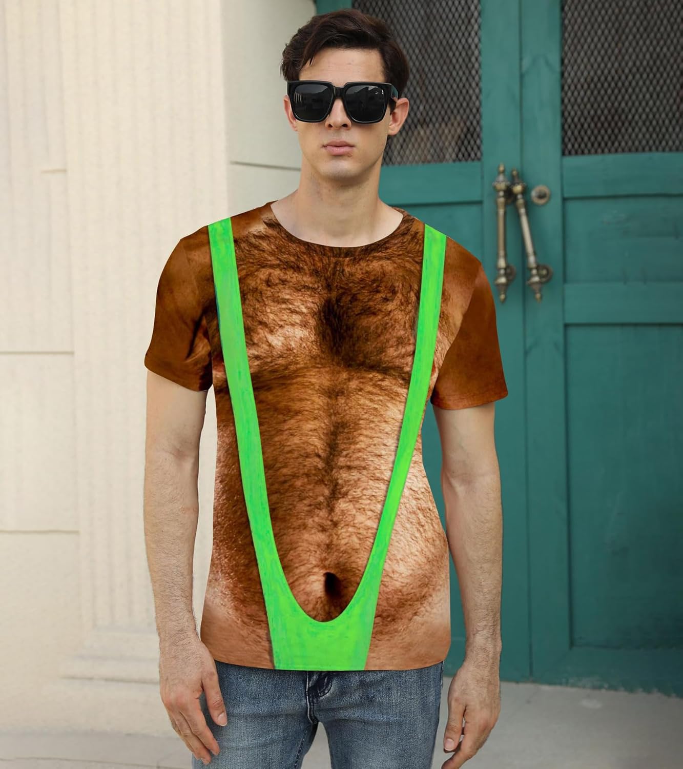 Cozople Herren T-Shirts 3D Bedruckt Lustige Shirts Hässliche Kurzarm Rundhals Oberteil Tee