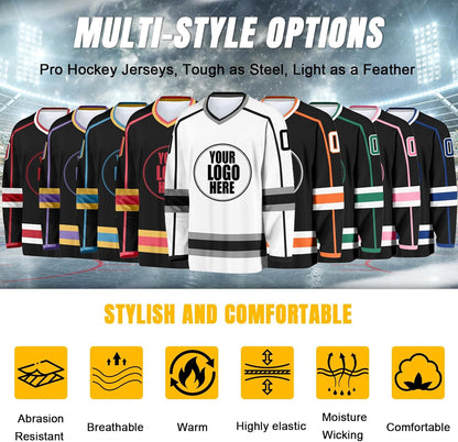 Individuelles Hockeytrikot für Herren/Damen/Kinder/Jugendliche, personalisierbar mit Name/Nummer/Logo, Übergröße Hockey-Shirt