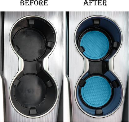 SINGARO Auto-Becheruntersetzer, 4 Stück universelle rutschfeste Becherhalter, in Ornamente eingebettete Untersetzer, Auto-Interieur-Zubehör, Schwarz