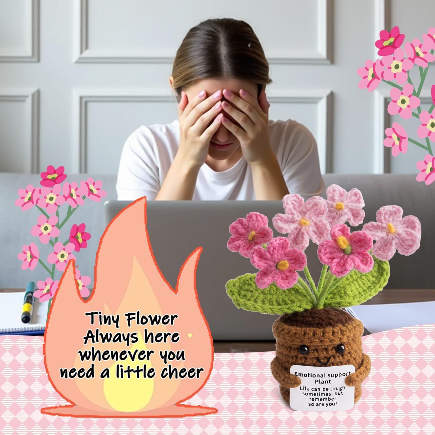 MS ZHENQIAO Handmade Positive Flower Crochet
