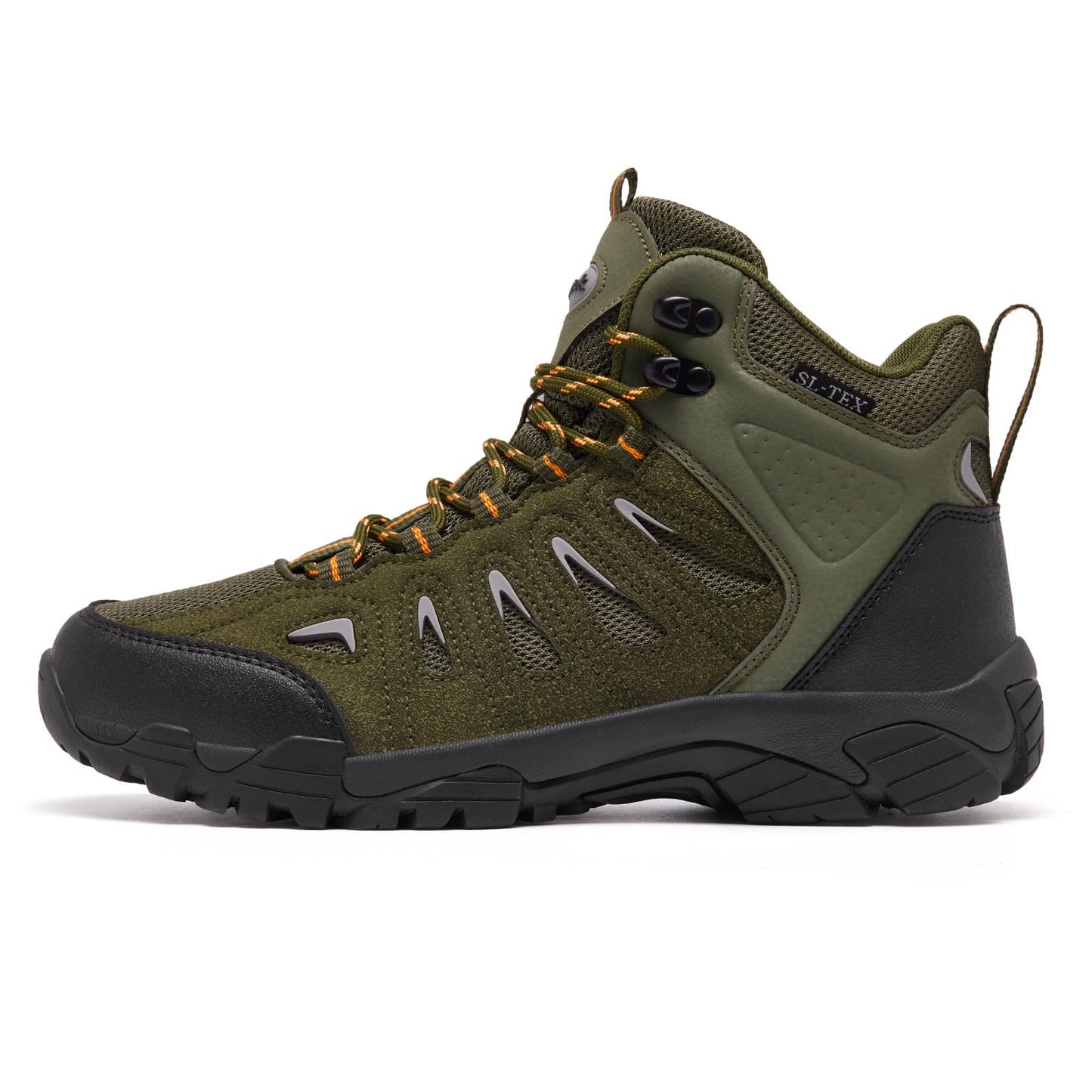 SHULOOK Men's Waterproof Hiking Boots Non-Slip Lightweight Mid Top Ankle Boot Breathable Hiker Trekking Shoes