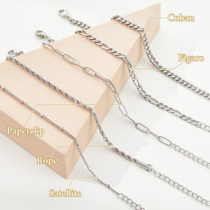 Goldarmbänder für Frauen Stapel Nicht Anlaufen, 14K Vergoldete Stapelbare Armbänder Set für Frauen Trendy, Wasserdicht Einfacher Schmuck Sets Geschenke Inklusive Perlen-/Kuban-/Büroklammer-/Fischgräten-/Seilglieder-Kette, Modeaccessoires
