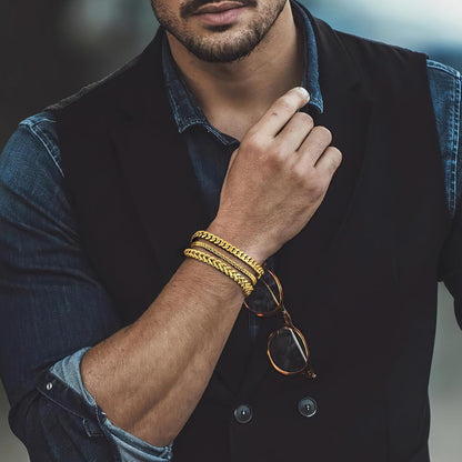 Elevate Your Style with DAYANEY's Gold Cuban Bracelet Set