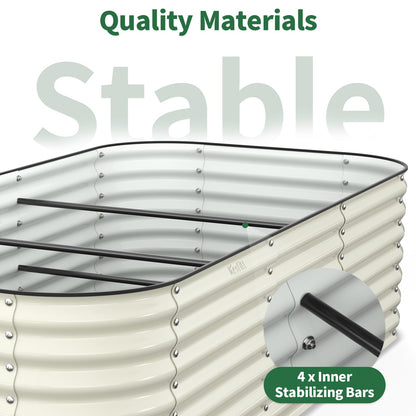 Kesfitt Raised Garden Bed, 5x2x1 FT Galvanized Steel Metal Raised Garden Bed, Oval Open-Bottom Design, 12-Inch Deep for Outdoor Vegetable & Herb Gardening, Fruit Green