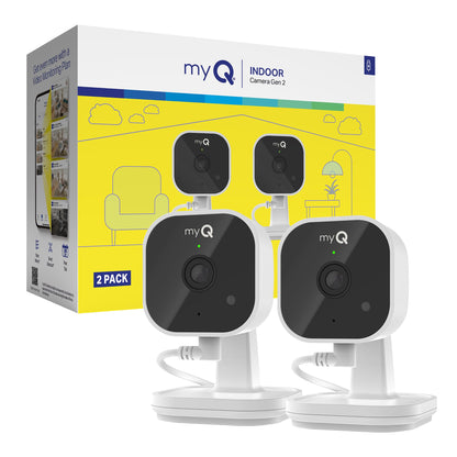myQ Indoor Plug-in Security Camera Gen 2 – 2K Smart Wi-Fi Camera with Night Vision, Baby and Pet Monitor, Motion Detection and Alerts, 2-Way Audio & App Control