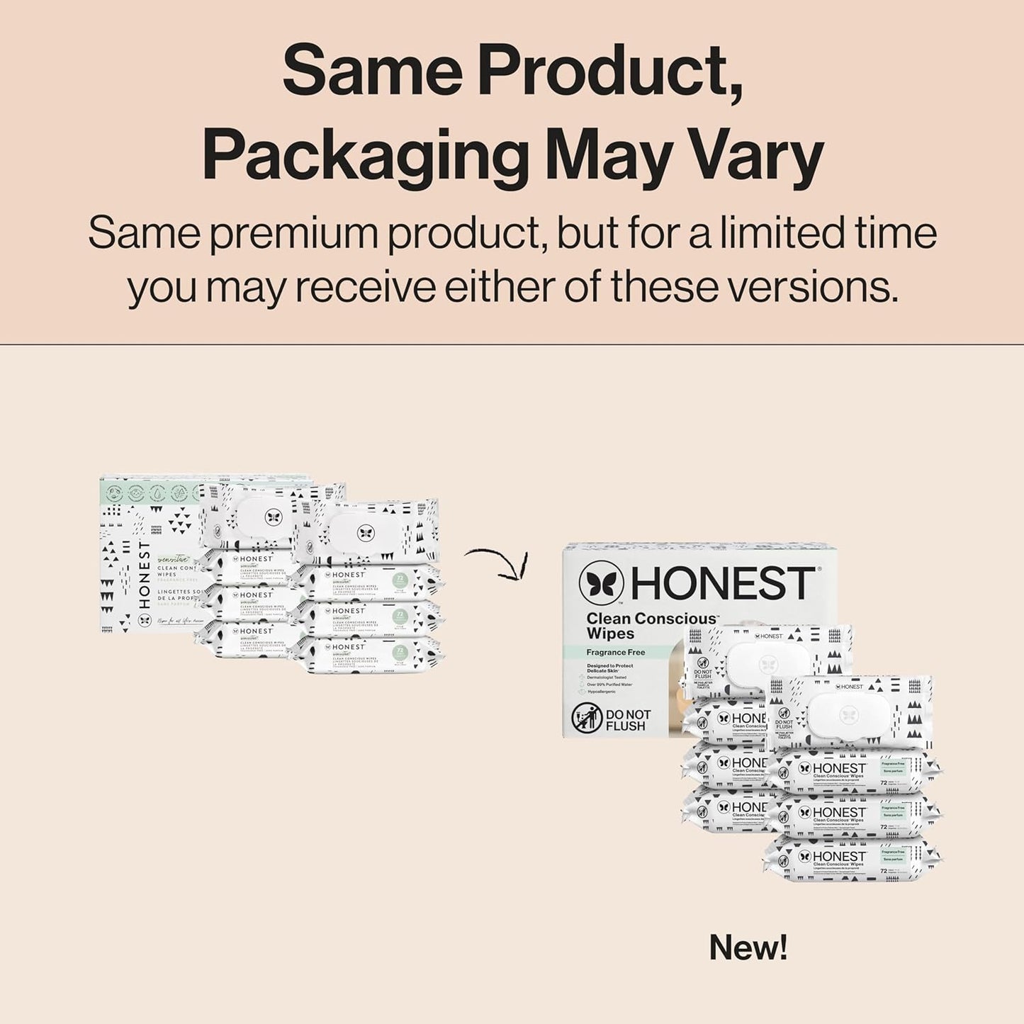 The Honest Company Clean Conscious Unscented Wipes | Over 99% Water, Compostable, Plant-Based, Baby Wipes | Hypoallergenic for Sensitive Skin, EWG Verified | Pattern Play, 576 Count