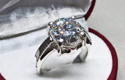 Diamond Cut 5 Carat Rare Moissanite Solitaire Ring Sterling Silver 925 Handmade Moissanite Diamond Engagement Women Ring Gift for Her
