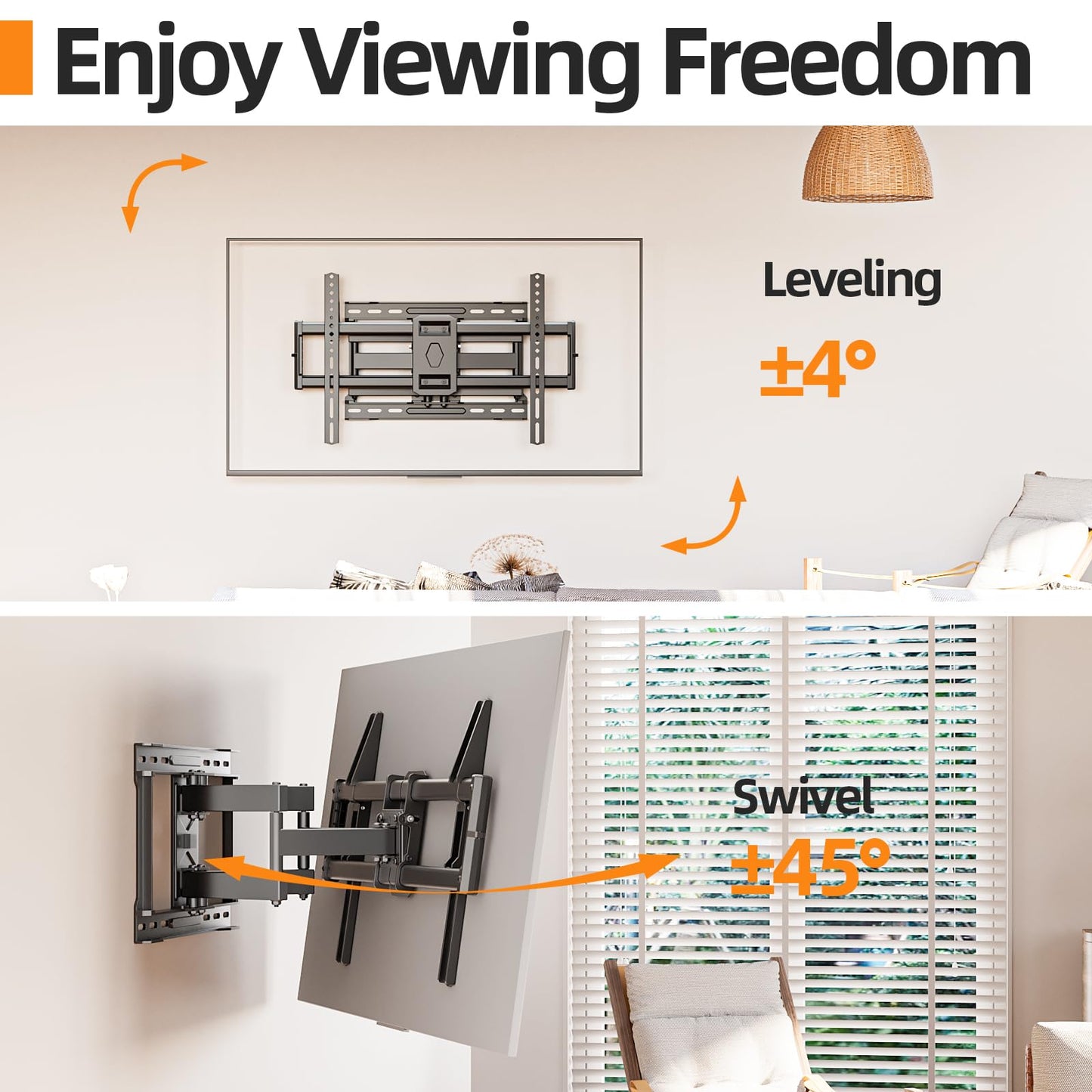 IWORKBOARD 55 65 75 85 inch Tilting TV Wall Mount for 32-90 '' TVs, Low Profile TV Mount Bracket, Safe Lock & Quick Release, Max VESA 600x400mm, 24 inch Studs,132 lbs, Fit Most 55+ 75+ 85+ 86 TVs
