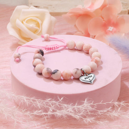Sereney 5 Jahre altes Mädchen Geburtstagsgeschenkideen, verstellbares rosa-weißes Perlenarmband als Fünf-Jahres-5-Jahre-altes 5. Geburtstagsgeschenk für Teenager-Mädchen, Tochter, Nichte, Enkelin