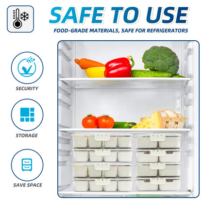 2 Pack Snackle Box –Air Tight Snack Containers with Divided, Lids&Handle –Clear Serving Tray for Fruits, Candy, Nuts –Portable for Travel, Parties, Daily Use (8 Containers Dishwasher Safe)