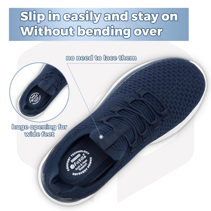 FitVille Extra Wide Slip on Shoes for Men, Lightweight and Breathable Mens Wide Slip on Shoes Max Cushioning